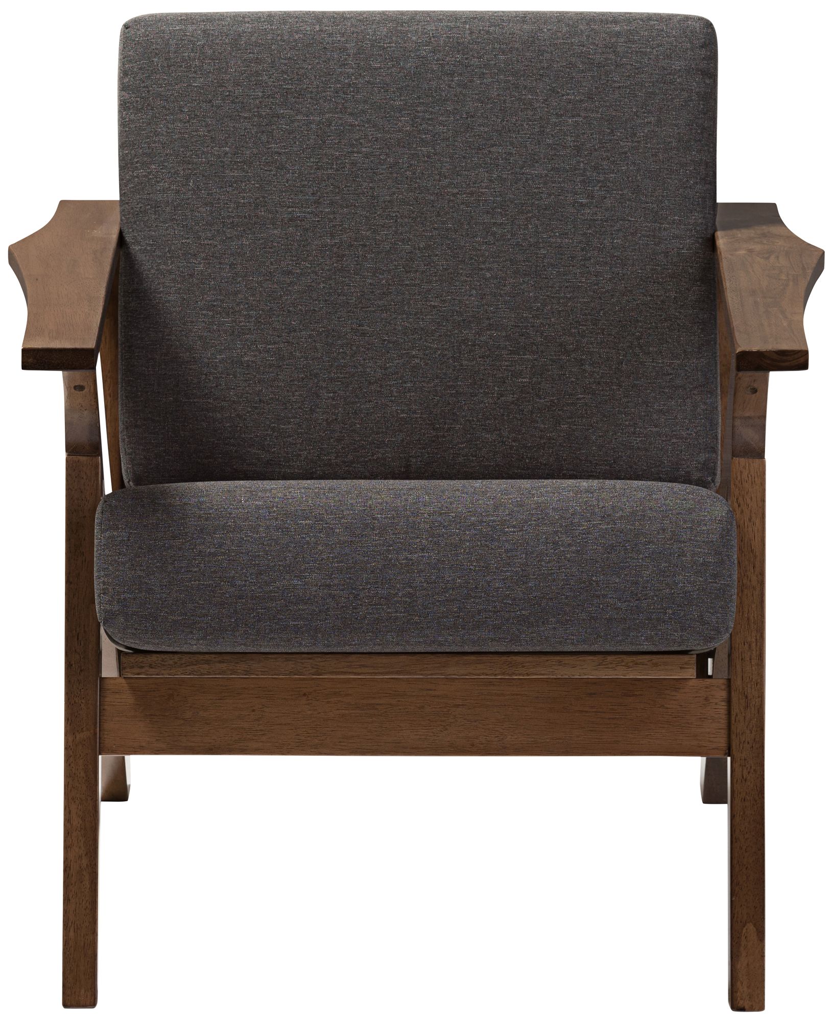 Image 4 Baxton Studio Cayla Gray Fabric and Walnut Wood Lounge Chair more views