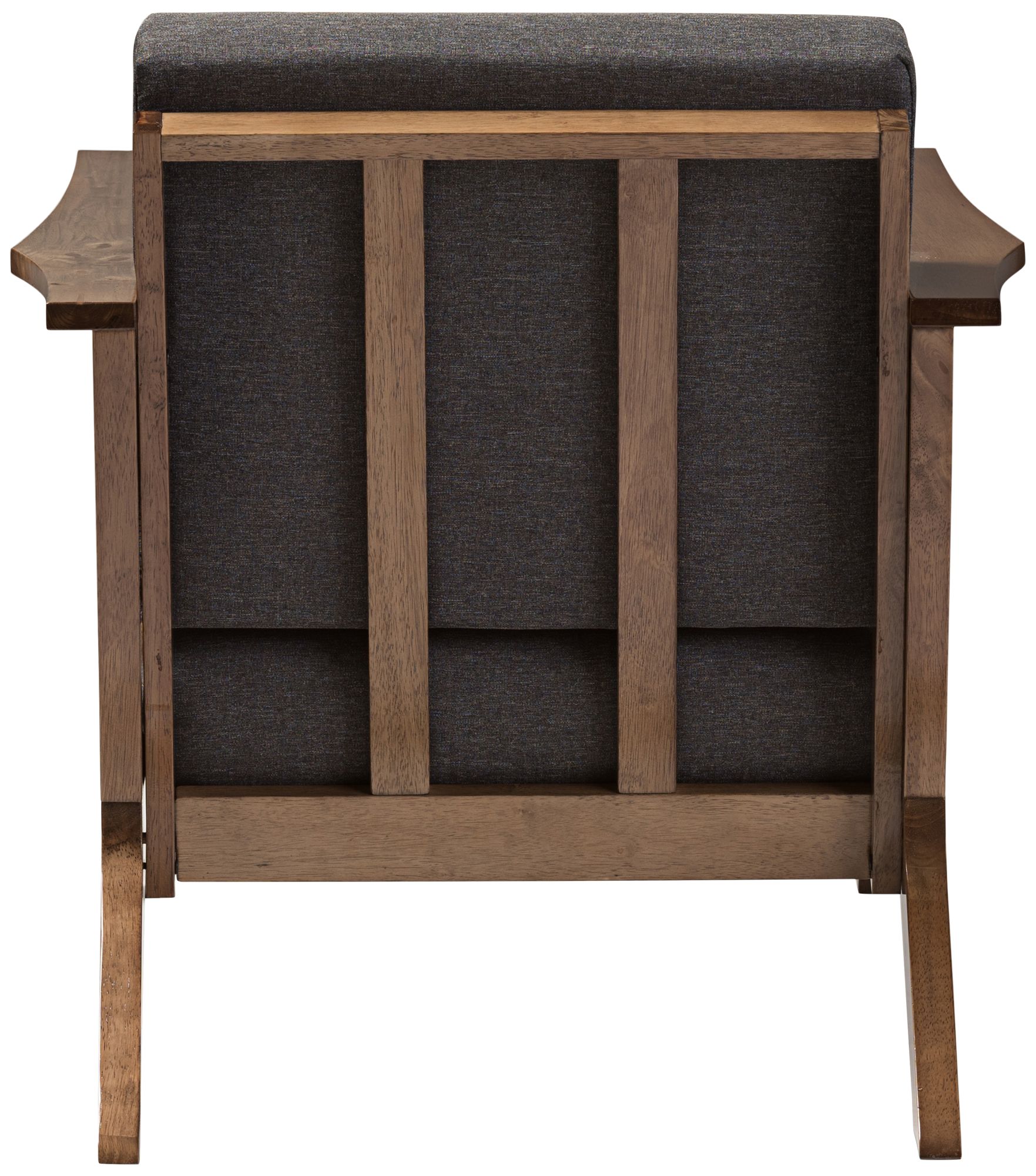 Image 6 Baxton Studio Cayla Gray Fabric and Walnut Wood Lounge Chair more views