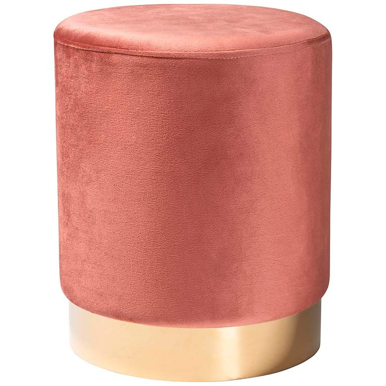 Image 2 Baxton Studio Chaela Blush Pink Velvet Ottoman