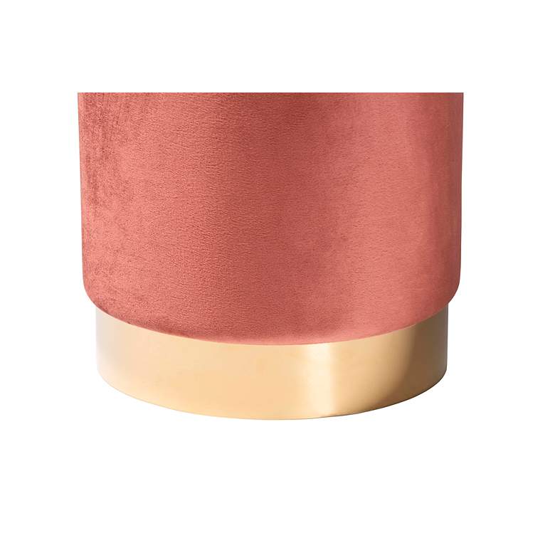 Image 3 Baxton Studio Chaela Blush Pink Velvet Ottoman more views