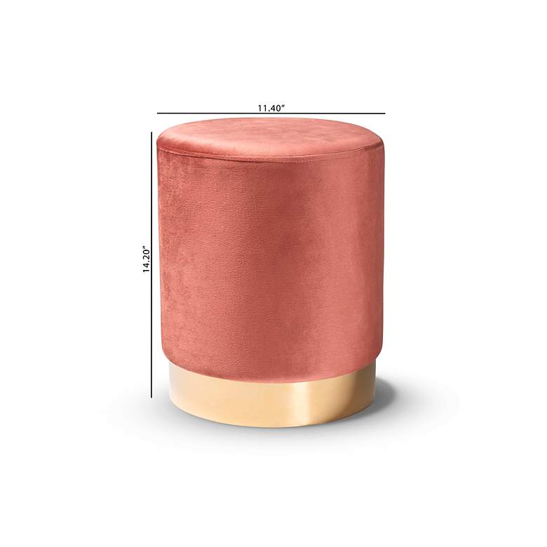 Image 6 Baxton Studio Chaela Blush Pink Velvet Ottoman more views