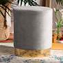 Thumbnail1 of Baxton Studio Chaela Gray Velvet Ottoman