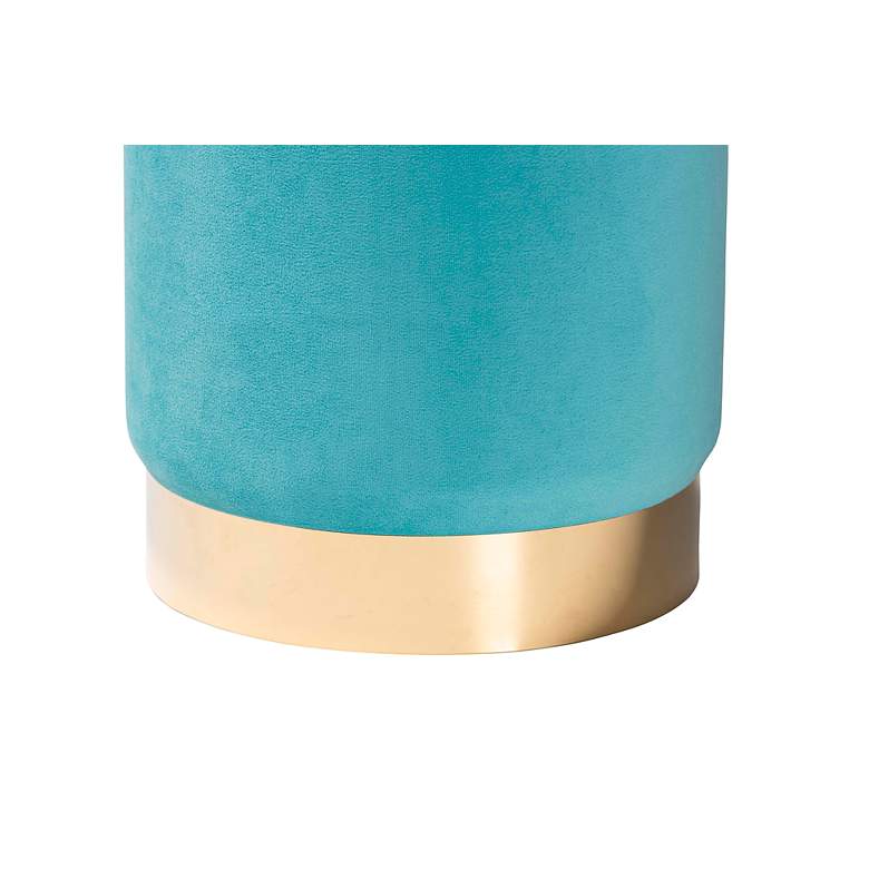 Image 3 Baxton Studio Chaela Sky Blue Velvet Ottoman more views