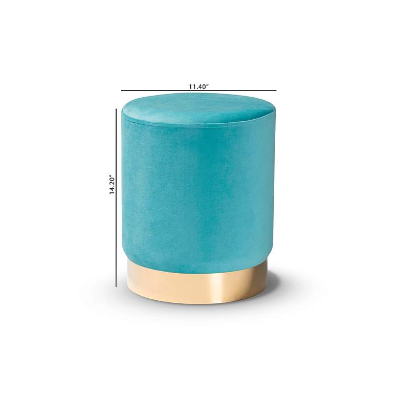 Image 6 Baxton Studio Chaela Sky Blue Velvet Ottoman more views
