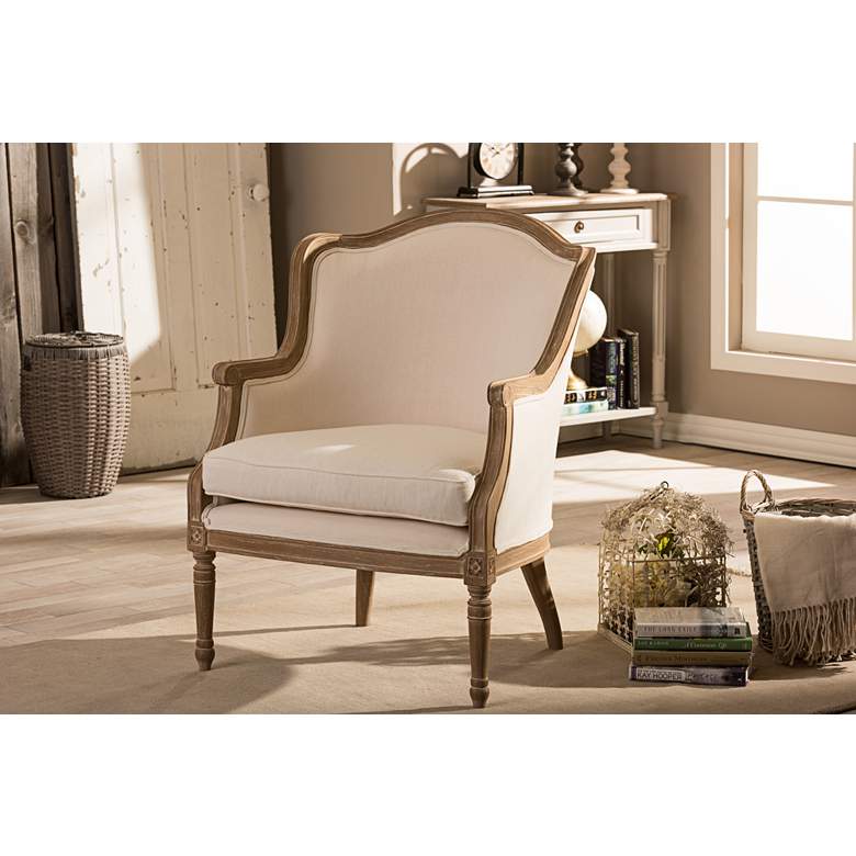 Image 6 Baxton Studio Charlemagne Beige French Accent Chair more views
