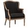 Baxton Studio Charlemagne Black and Gray Striped Traditional Accent Chair