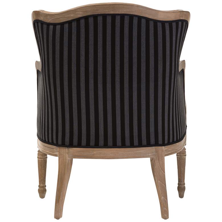 Image 5 Baxton Studio Charlemagne Black and Gray Striped Traditional Accent Chair more views