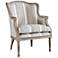 Baxton Studio Charlemagne Brown Stripes Accent Chair