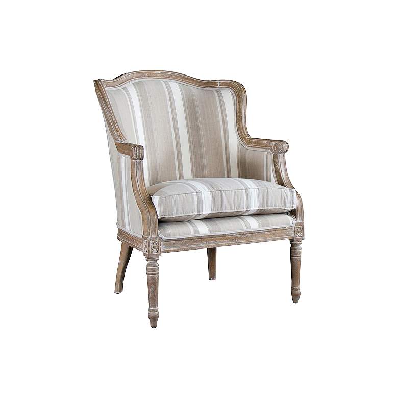 Image 1 Baxton Studio Charlemagne Brown Stripes Accent Chair