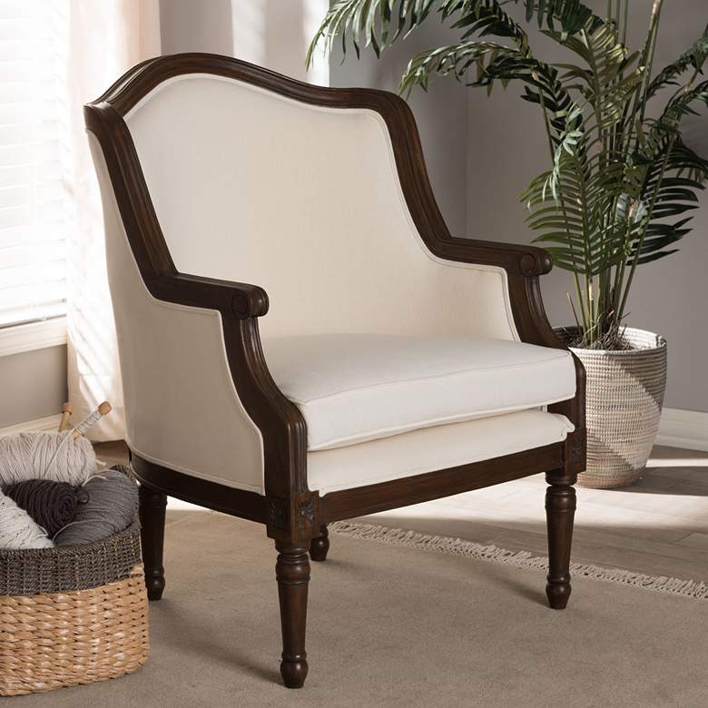 Image 1 Baxton Studio Charlemagne Off-White French Accent Chair