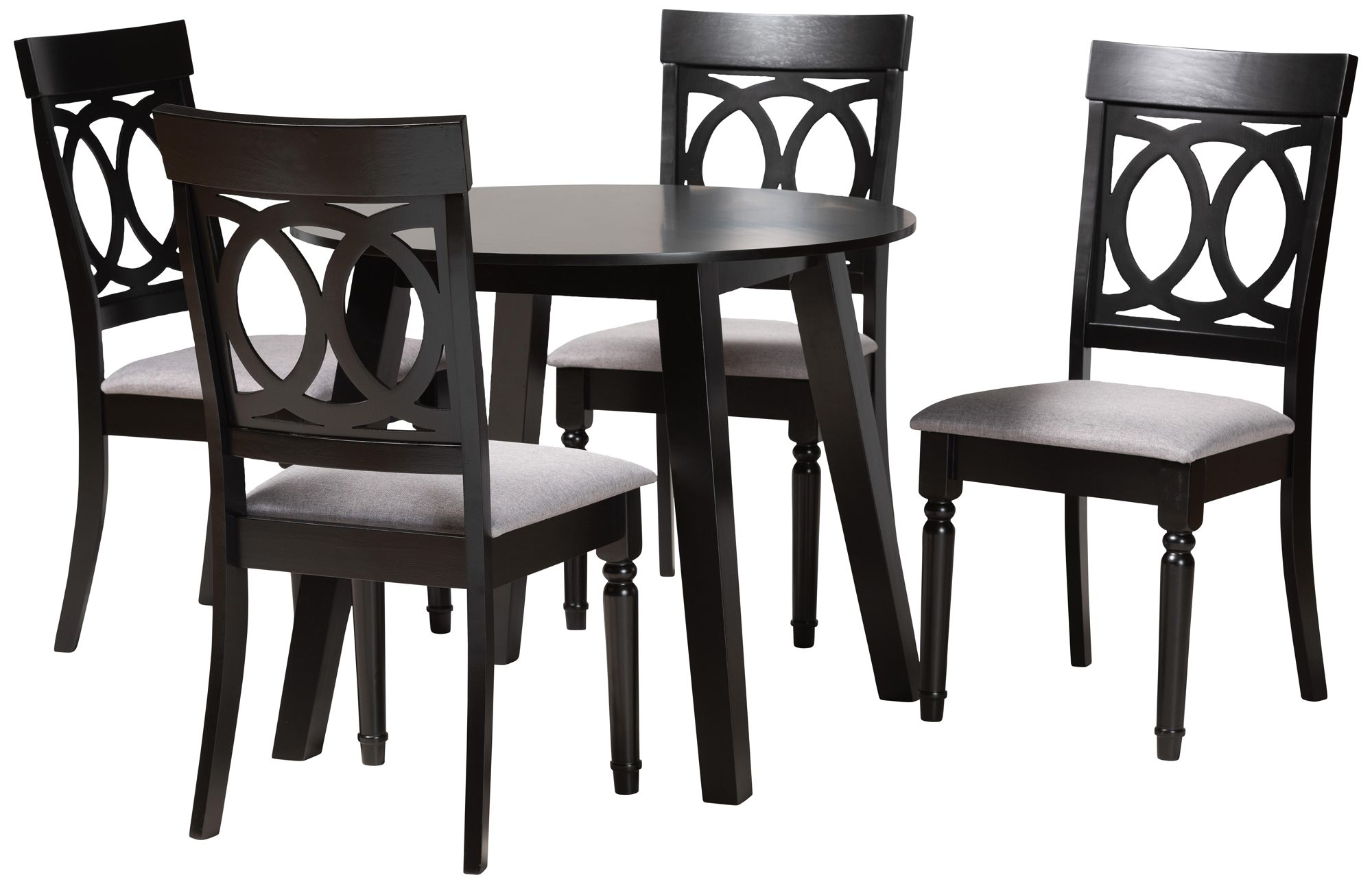 Image 2 Baxton Studio Charlottle Gray Fabric 5-Piece Dining Set