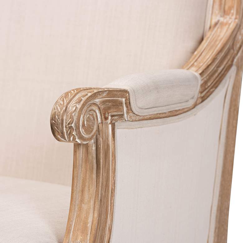 Image 2 Baxton Studio Chavanon Light Beige Linen Fabric Accent Chair more views