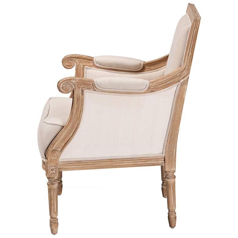 Image 6 Baxton Studio Chavanon Light Beige Linen Fabric Accent Chair more views