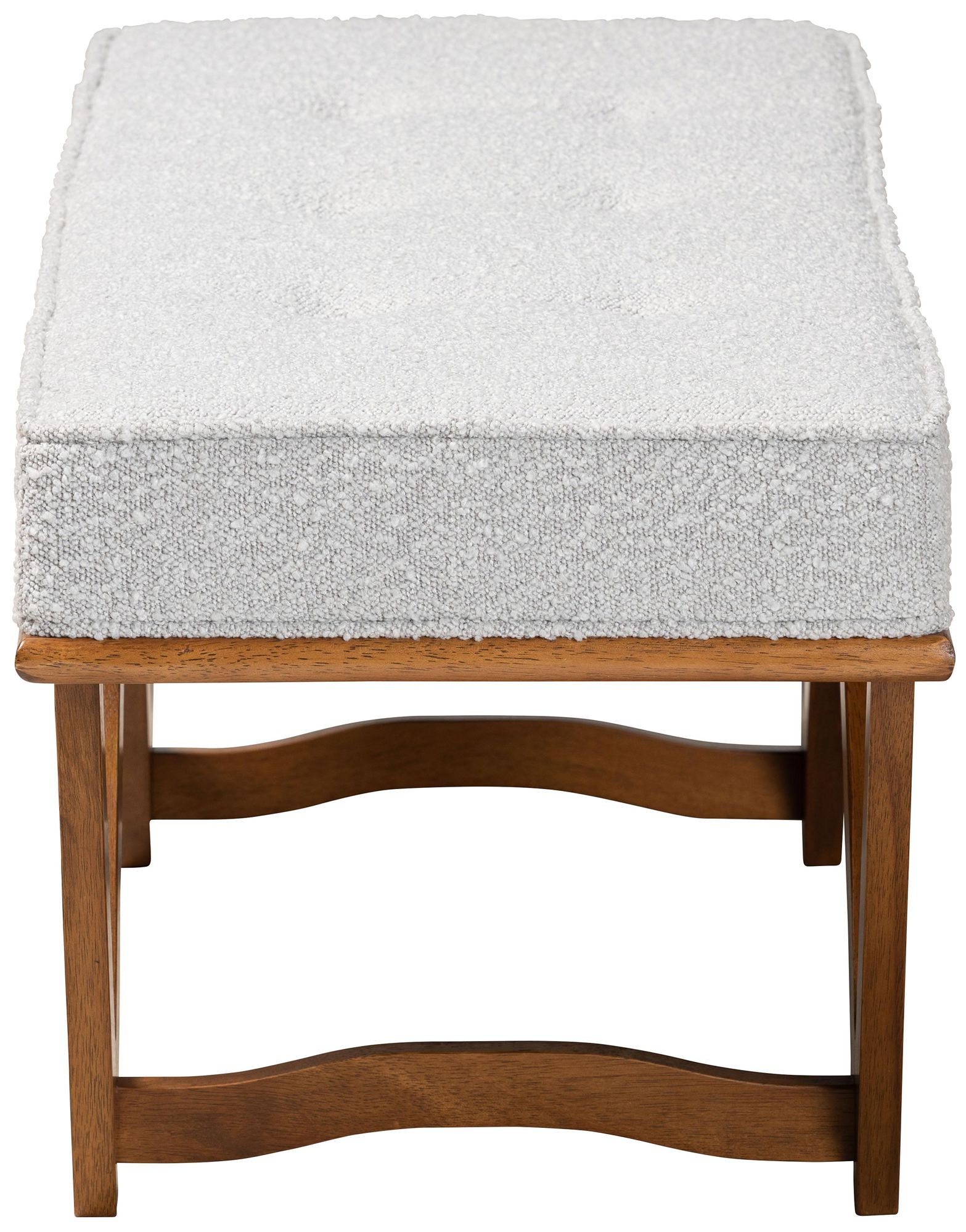 Image 6 Baxton Studio Chenoa Boucle Fabric Wood Bench more views