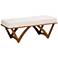 Baxton Studio Chenoa Boucle Fabric Wood Bench