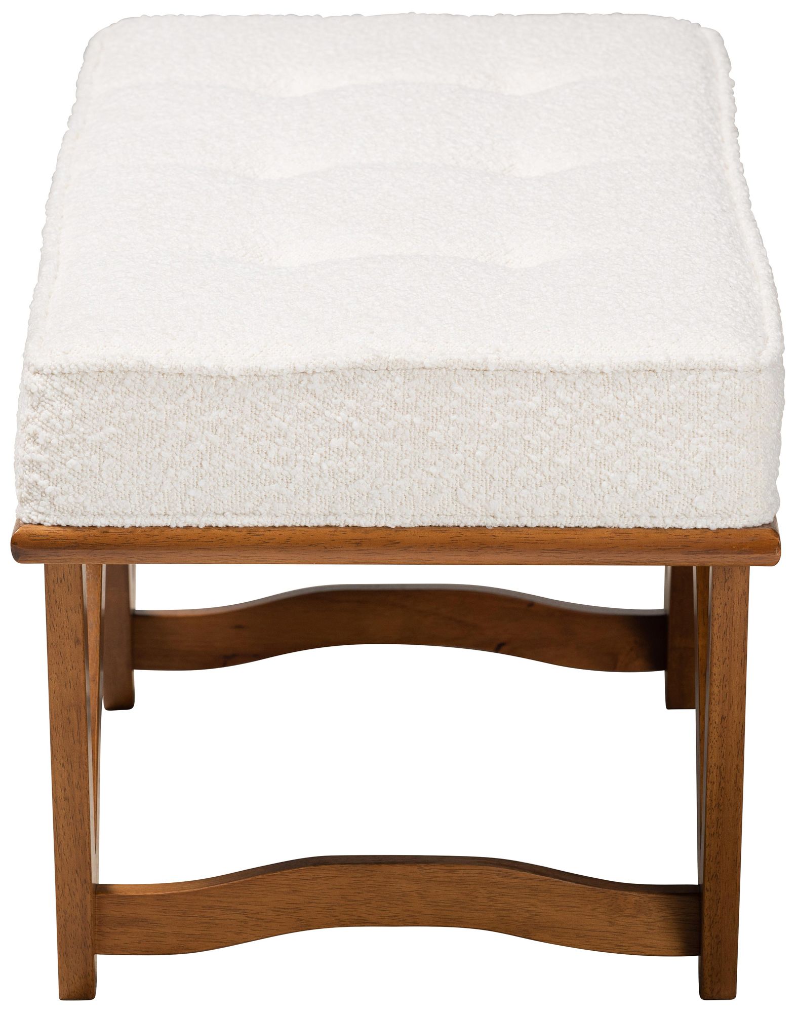 Image 4 Baxton Studio Chenoa Boucle Fabric Wood Bench more views