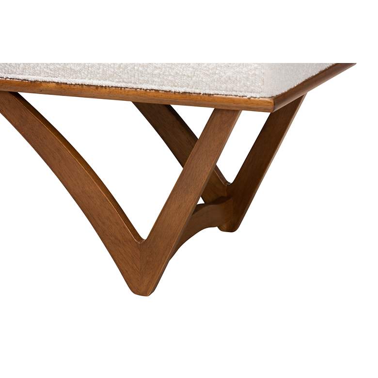 Image 5 Baxton Studio Chenoa Boucle Fabric Wood Bench more views