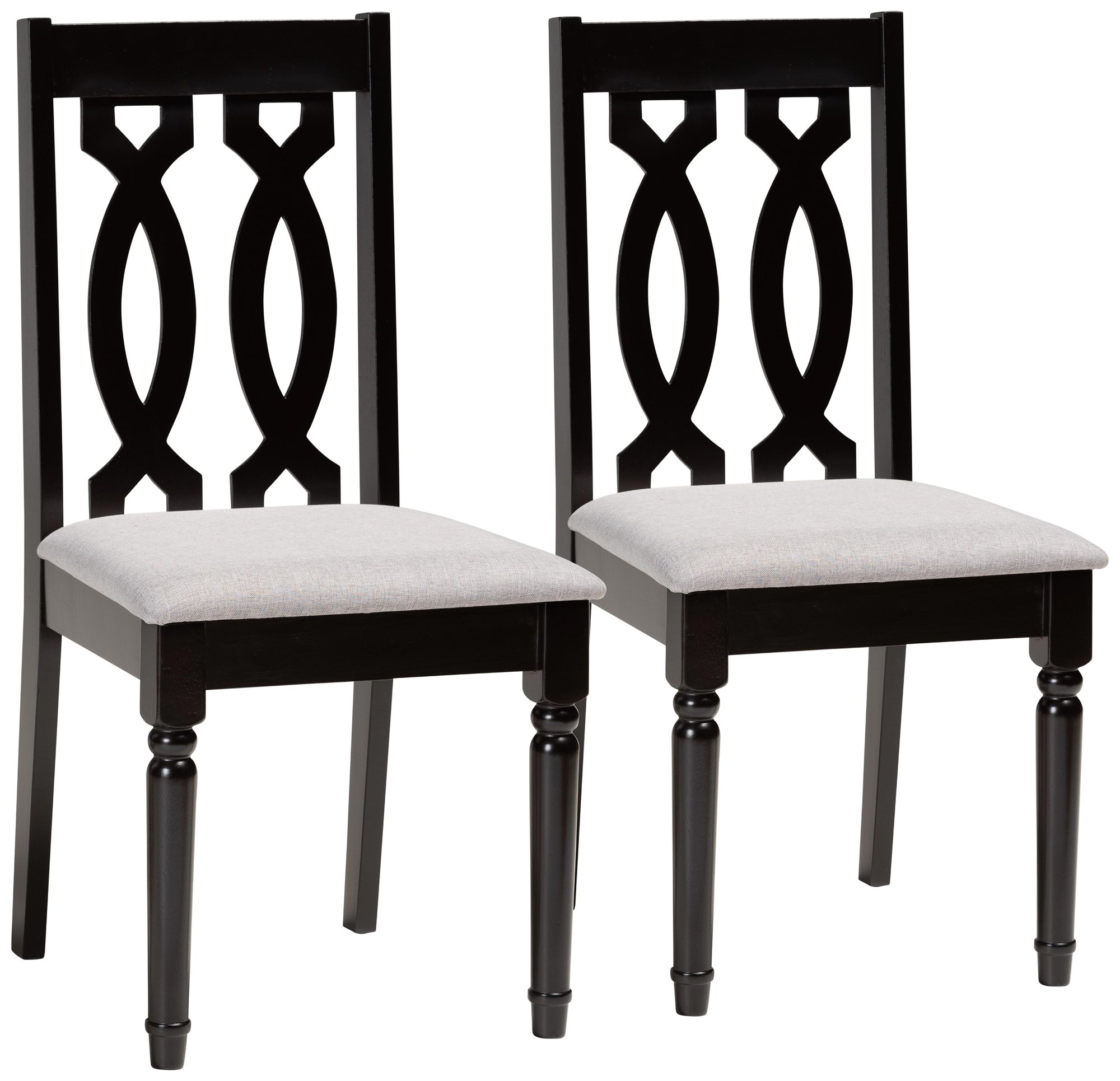 Baxton Studio Cherese Gray Fabric Dining Chairs Set of 2 149Y0