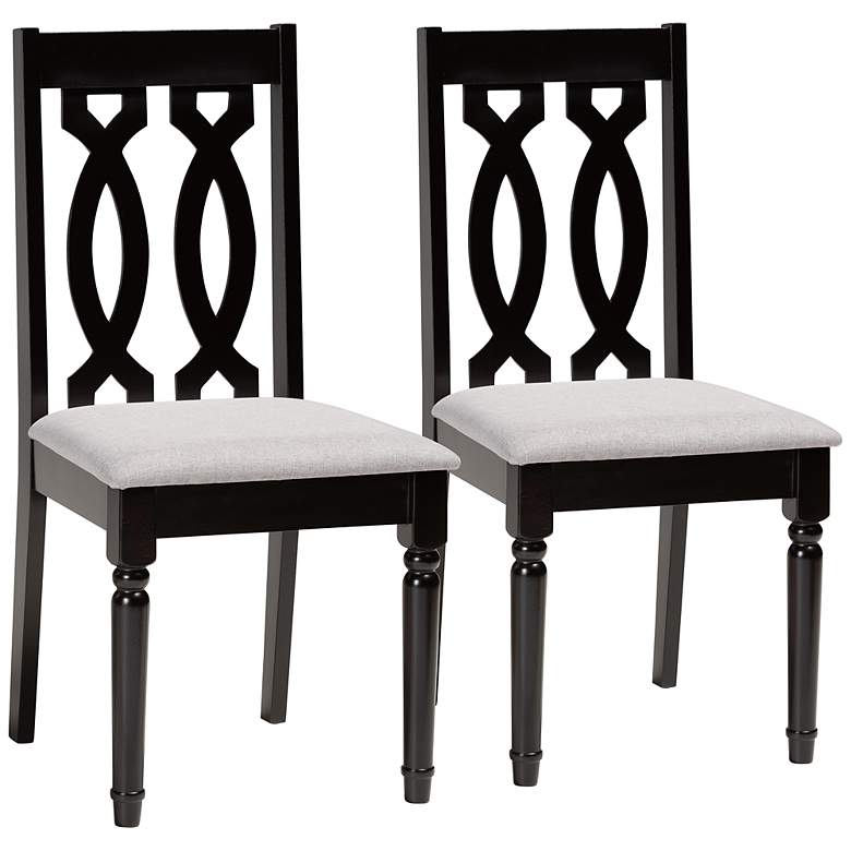 Image 1 Baxton Studio Cherese Gray Fabric Dining Chairs Set of 2