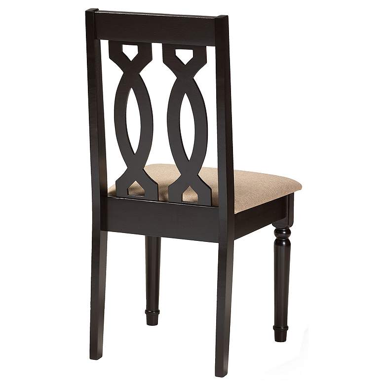 Image 2 Baxton Studio Cherese Sand Fabric Upholstered Wood 2-Piece Dining Chair Set more views