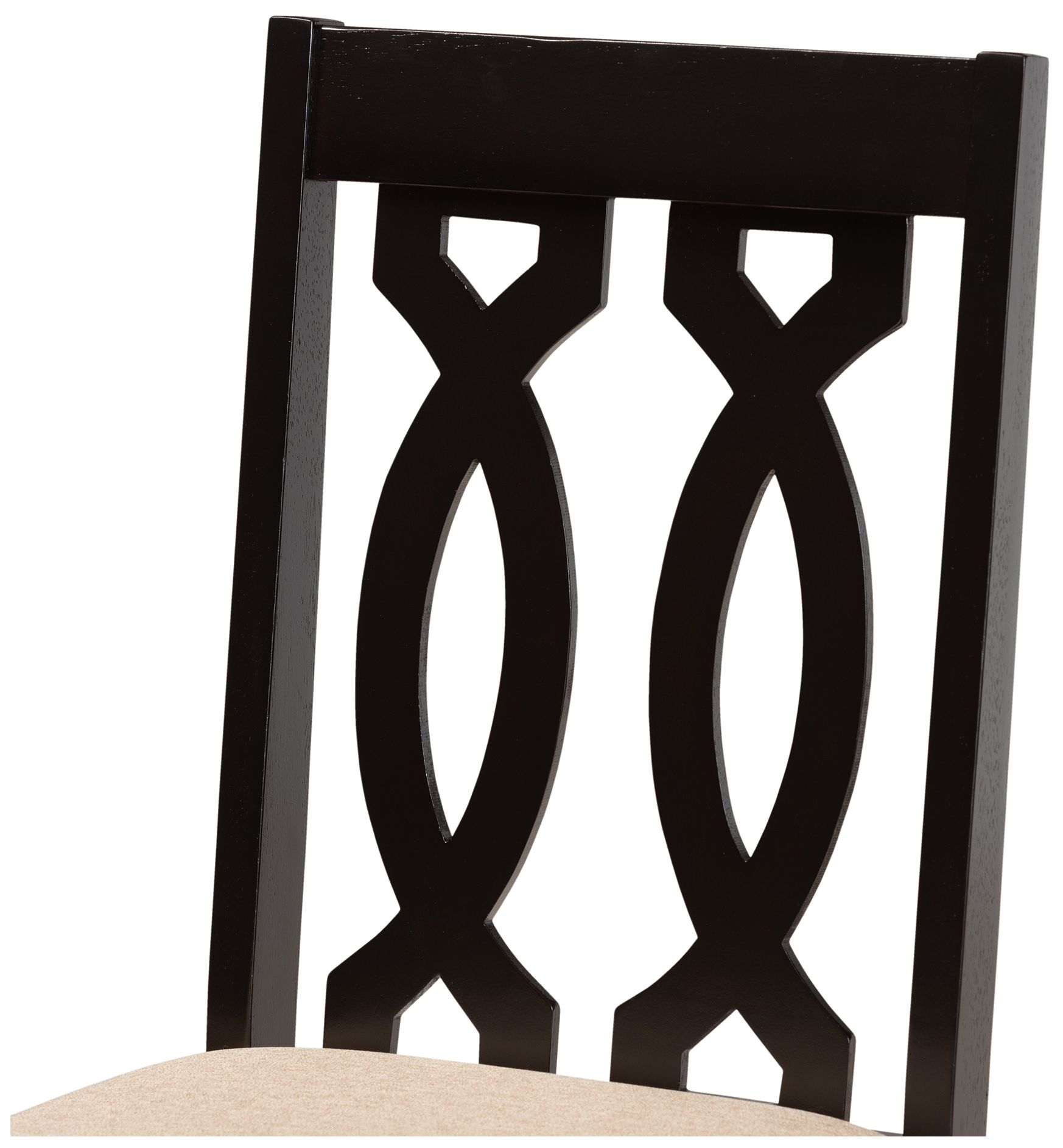 Image 5 Baxton Studio Cherese Sand Fabric Upholstered Wood 2-Piece Dining Chair Set more views