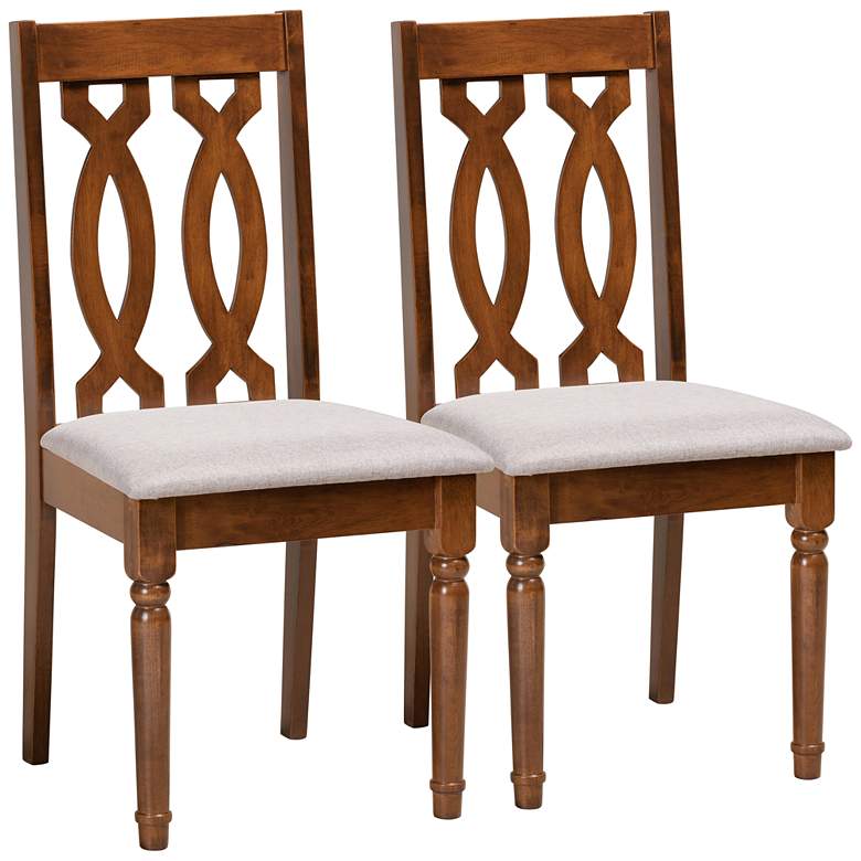 Image 1 Baxton Studio Cherese Walnut Brown Dining Chairs Set of 2