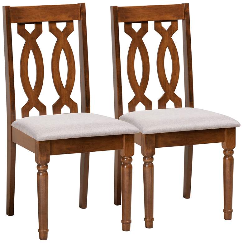 Image 2 Baxton Studio Cherese Walnut Brown Dining Chairs Set of 2
