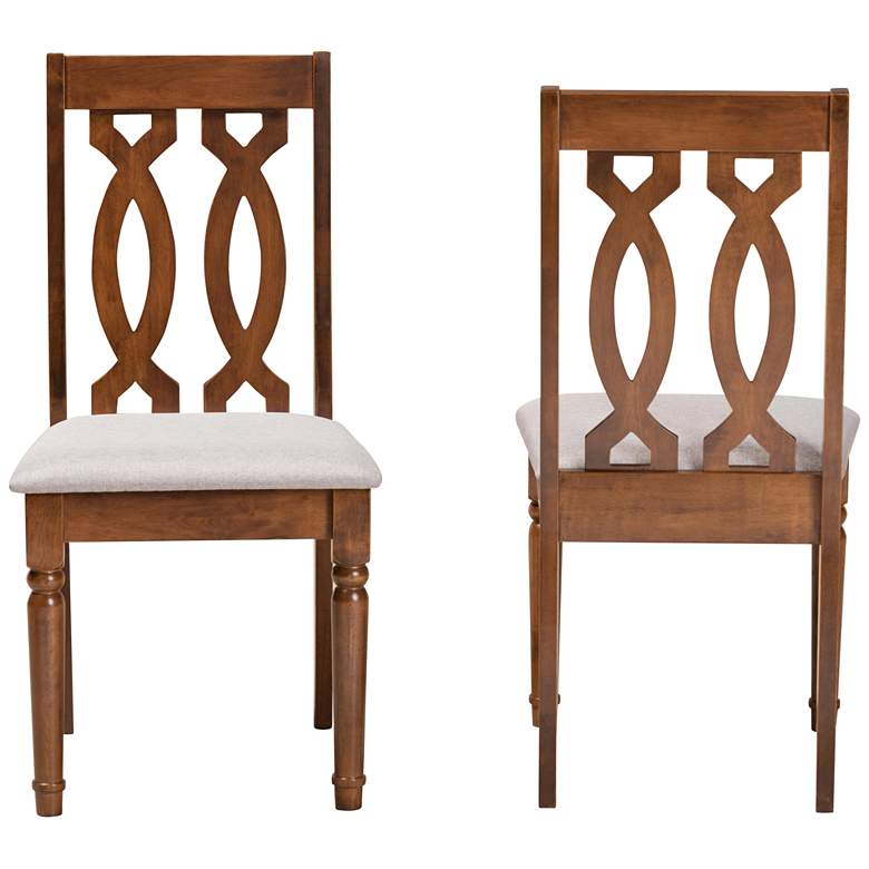 Image 5 Baxton Studio Cherese Walnut Brown Dining Chairs Set of 2 more views