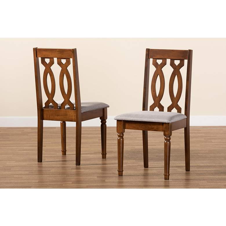 Image 7 Baxton Studio Cherese Walnut Brown Dining Chairs Set of 2 more views