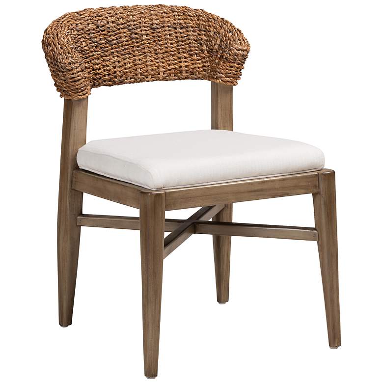 Image 2 Baxton Studio Chloe Walnut Brown Wood Rattan Dining Chair