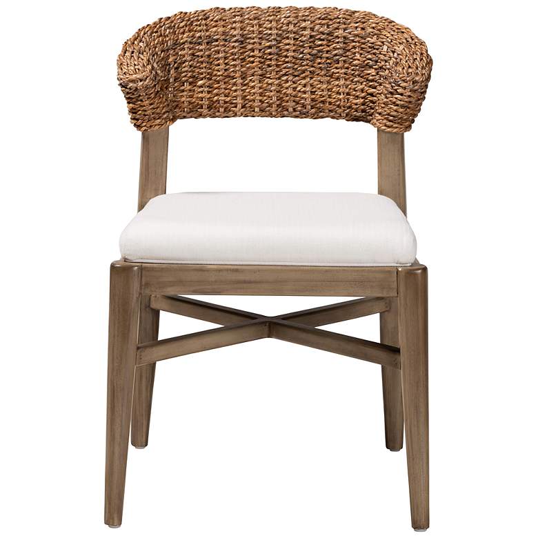 Image 6 Baxton Studio Chloe Walnut Brown Wood Rattan Dining Chair more views