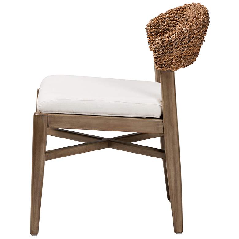 Image 7 Baxton Studio Chloe Walnut Brown Wood Rattan Dining Chair more views