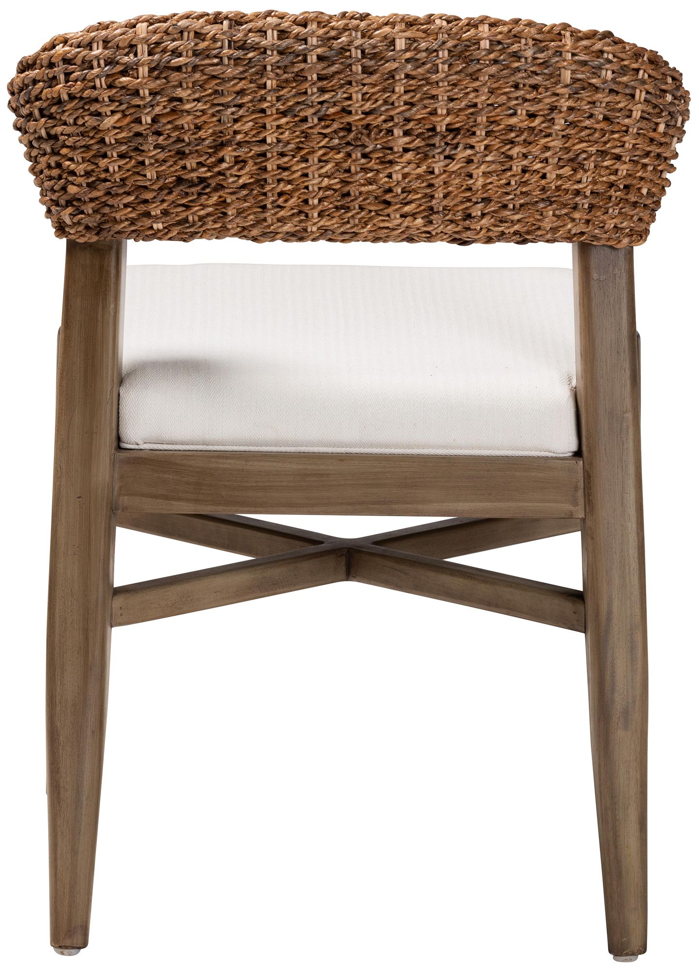 Baxton Studio Chloe Walnut Brown Wood Rattan Dining Chair