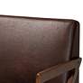Baxton Studio Christa Dark Brown Faux Leather Accent Chair