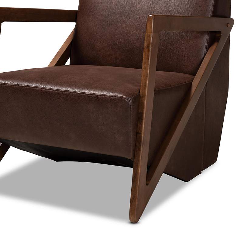 Image 4 Baxton Studio Christa Dark Brown Faux Leather Accent Chair more views