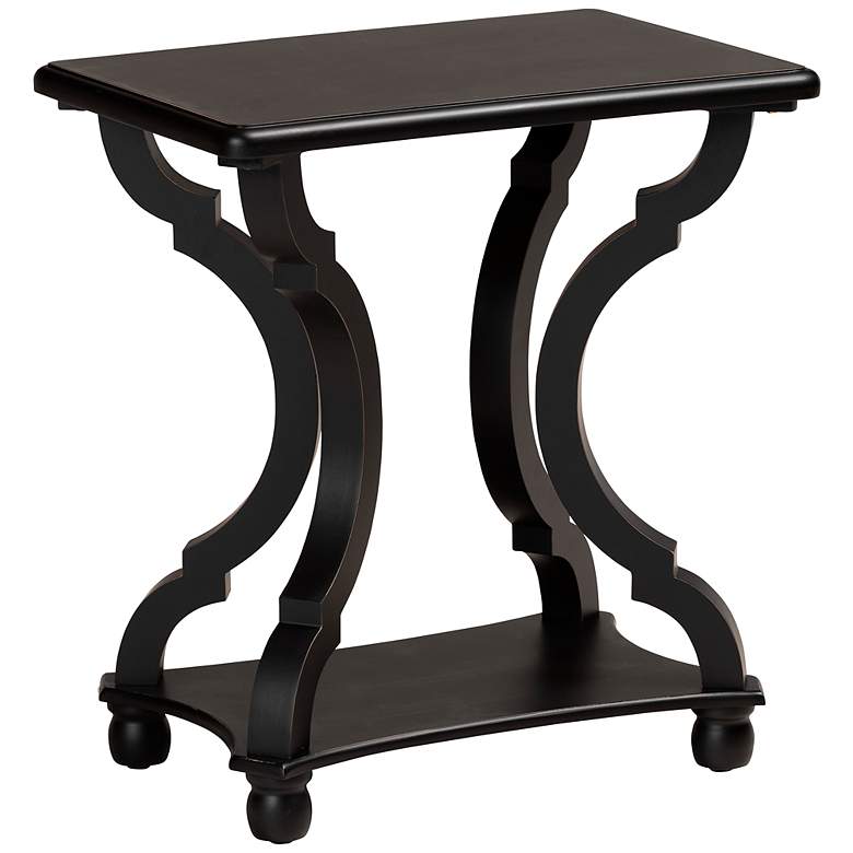 Image 2 Baxton Studio Cianna 22 inch Wide Black Wood End Table
