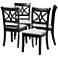 Baxton Studio Clarke Grey Fabric Upholstered Wood 4-Piece Dining Chair Set