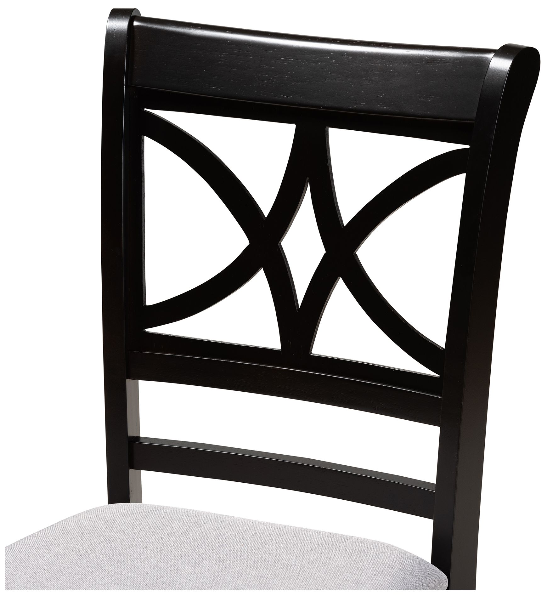 Thumbnail4 of Baxton Studio Clarke Grey Fabric Upholstered Wood 4-Piece Dining Chair Set more views