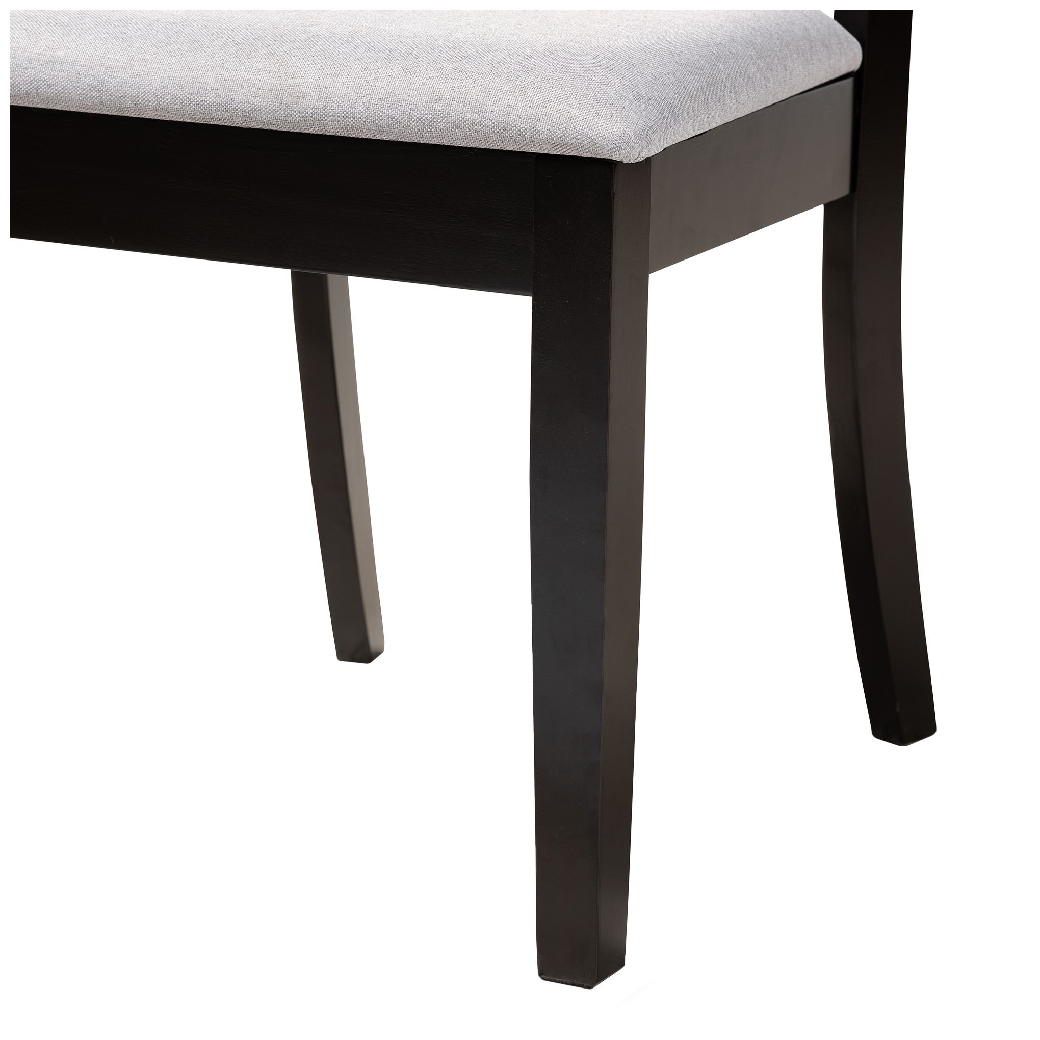 Baxton Studio Clarke Grey Fabric Upholstered Wood 4-Piece Dining Chair Set