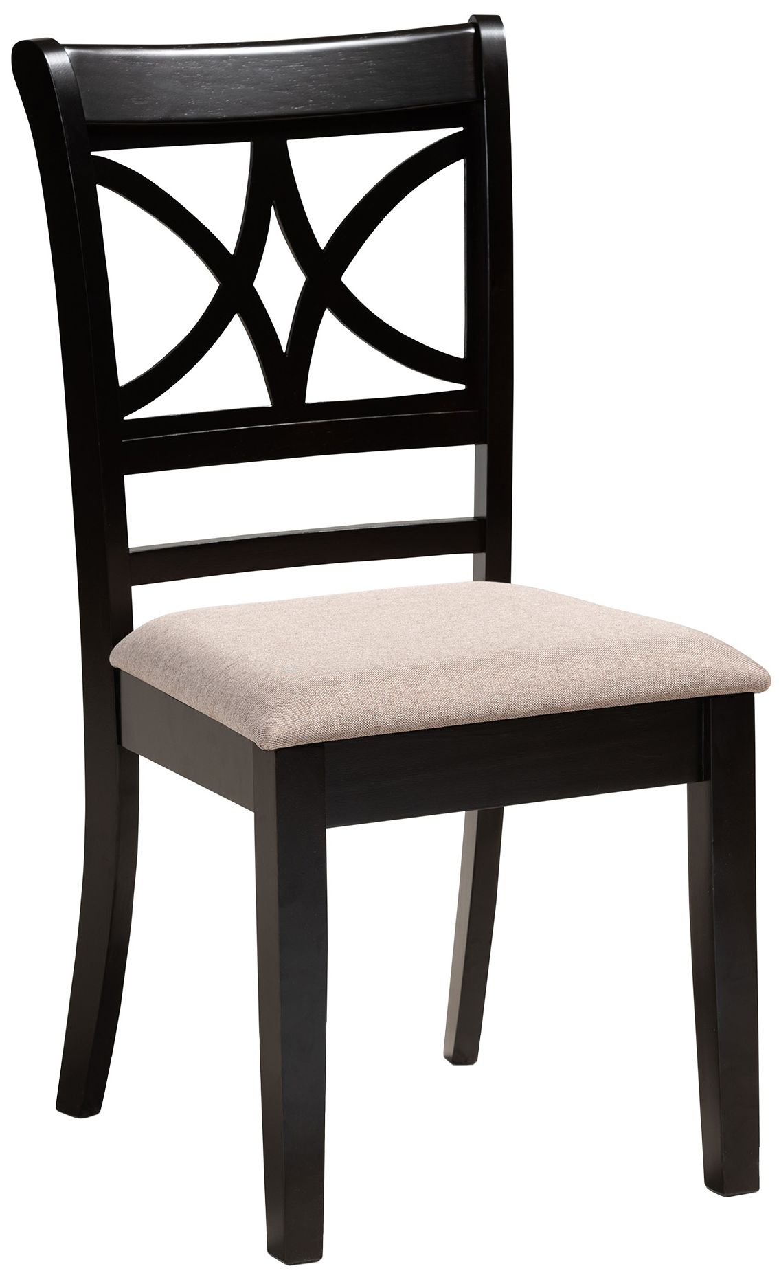 Image 3 Baxton Studio Clarke Sand Fabric Upholstered Wood 4-Piece Dining Chair Set more views