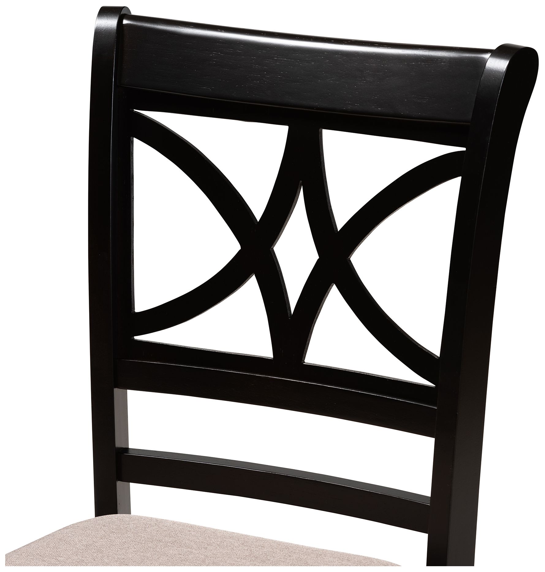 Image 4 Baxton Studio Clarke Sand Fabric Upholstered Wood 4-Piece Dining Chair Set more views