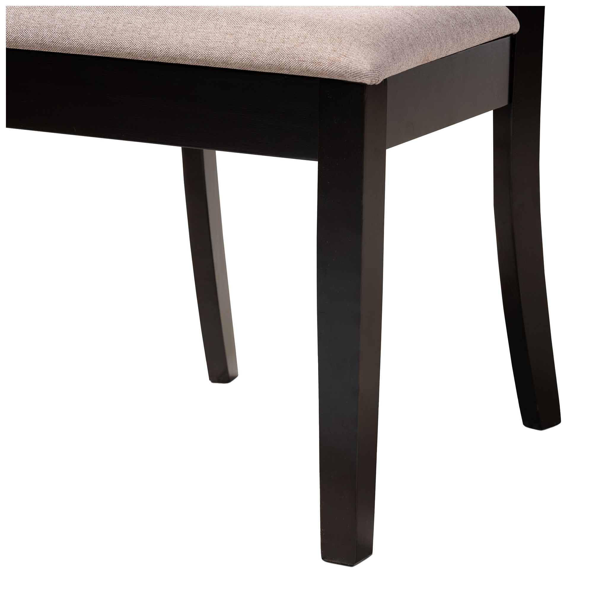 Image 5 Baxton Studio Clarke Sand Fabric Upholstered Wood 4-Piece Dining Chair Set more views