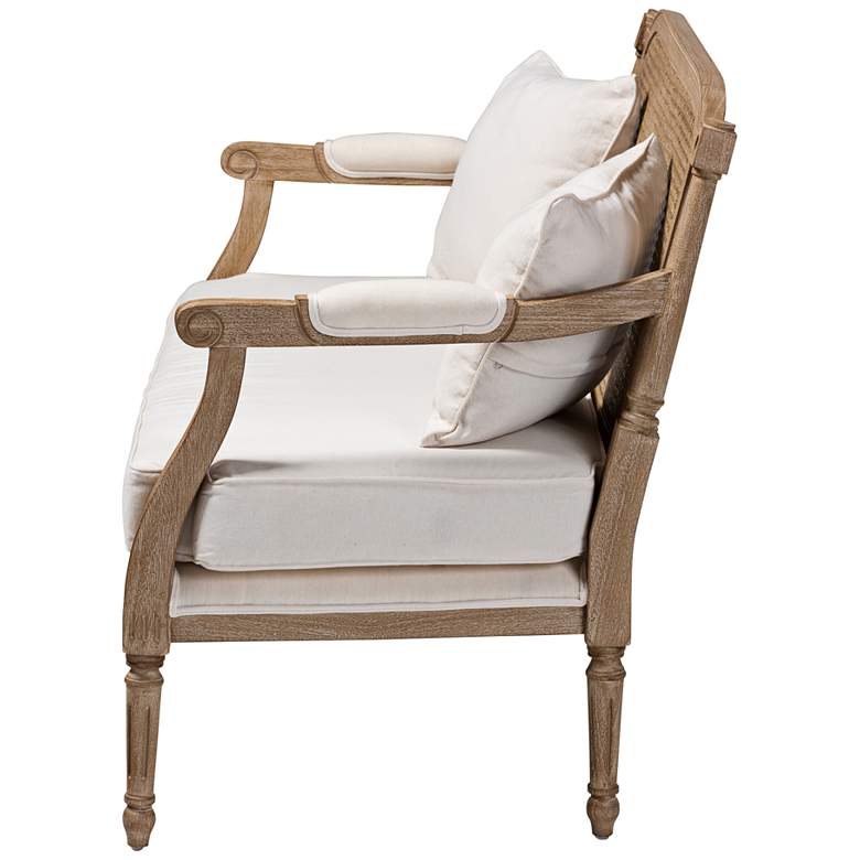 Image 4 Baxton Studio Clemence 48 3/4"W Ivory and Oak Wood Loveseat more views