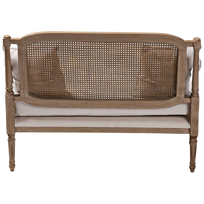 Image 5 Baxton Studio Clemence 48 3/4"W Ivory and Oak Wood Loveseat more views