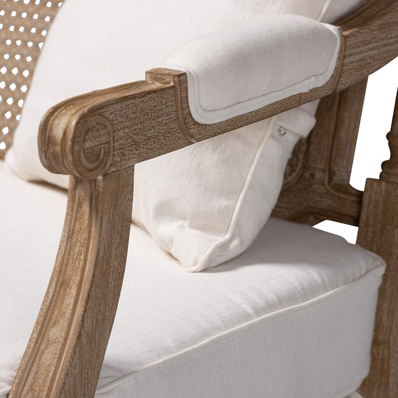 Image 7 Baxton Studio Clemence 48 3/4"W Ivory and Oak Wood Loveseat more views