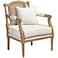 Baxton Studio Clemence Ivory Fabric and Oak Wood Armchair