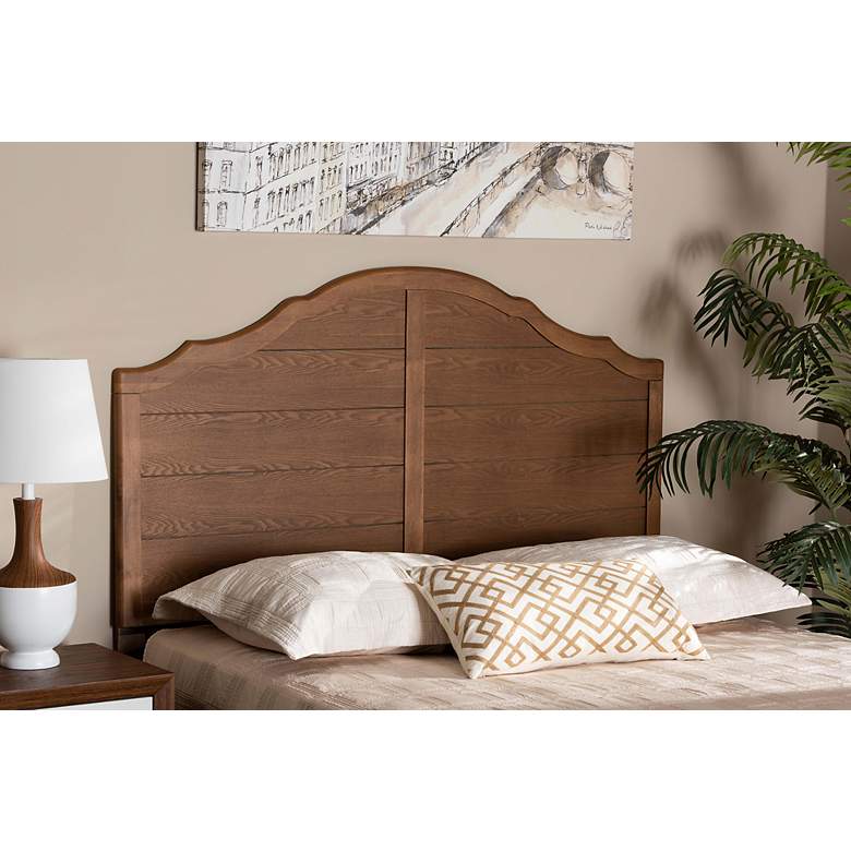 Image 5 Baxton Studio Clive Ash Walnut Rubberwood Full Headboard more views