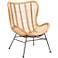 Baxton Studio Colorado Natural Brown Rattan Accent Chair