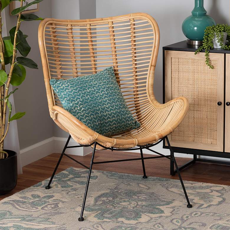 Image 1 Baxton Studio Colorado Natural Brown Rattan Accent Chair