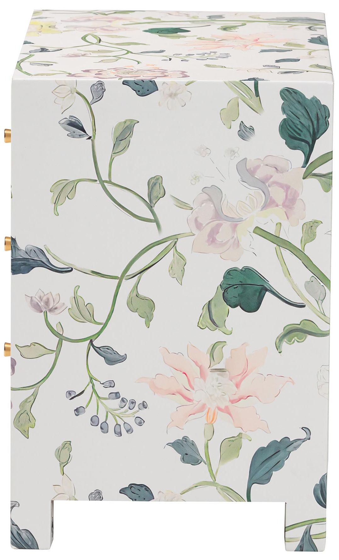 Image 5 Baxton Studio Connery Floral  End Table - 3-Drawer Storage Cabinet more views